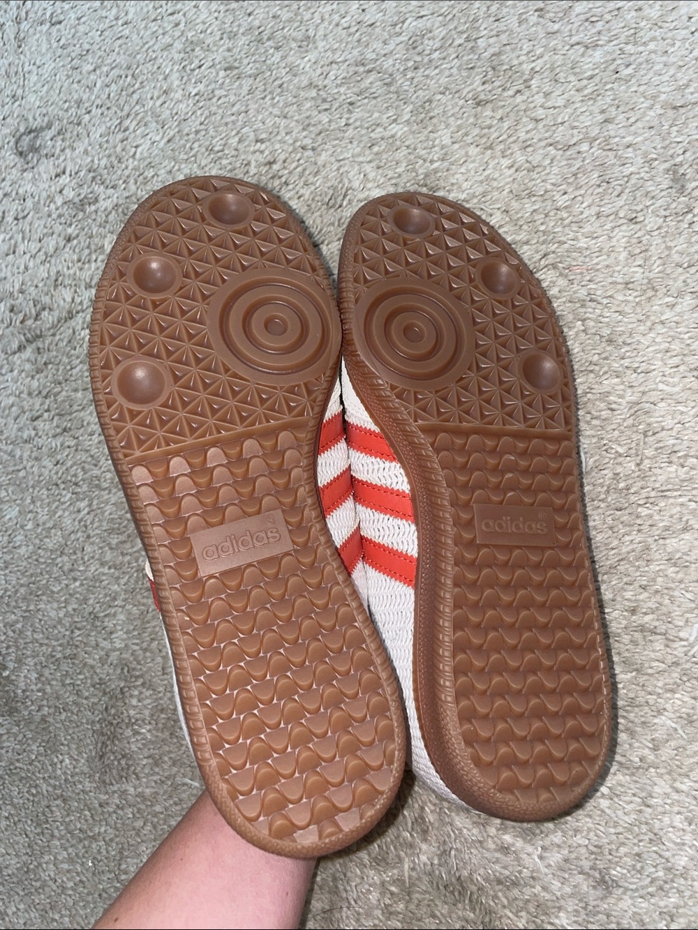 NWB Adidas Preloved Red Crochet Knit Sambas - Picture 4 of 7